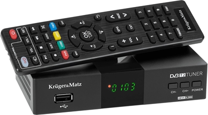 Attēls no Kruger&Matz Tuner DVB-T2 H.265 HEVC Kruger&Matz HDMI SCART PVR EPG USB dekoder (Ekspoz.)