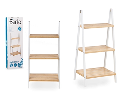 Изображение Ladder rack 3 shelves, bamboo white, 3.5×84×30 cm, 82770, Berilo