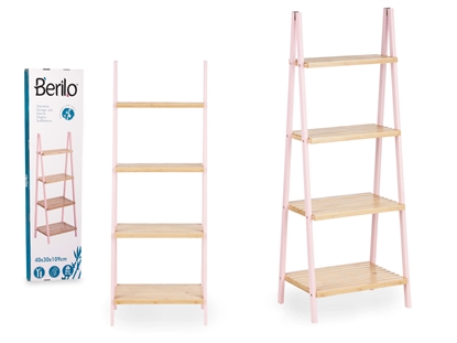 Изображение Ladder rack 4 shelves, bamboo pink, 109.3×40×30 cm, 82768, Berilo