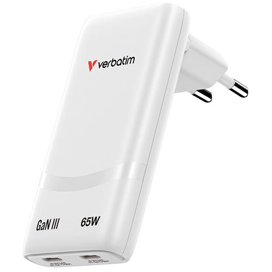 Изображение Ładowarka Fold n GO GaN 65W 2xUSB-C PD 3.0 PPS biała 