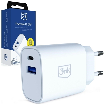 Attēls no Ładowarka sieciowa 25W USB-A USB-C PD QC4+ FlowPower biała 