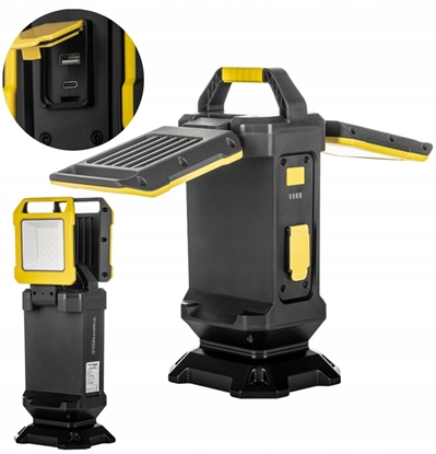 Изображение Geko Lampa warsztatowa LED HERCULES 20W 1500lm i 750lm 6500K IP54 akumulatorowa z funkcj powerbank GW-0033