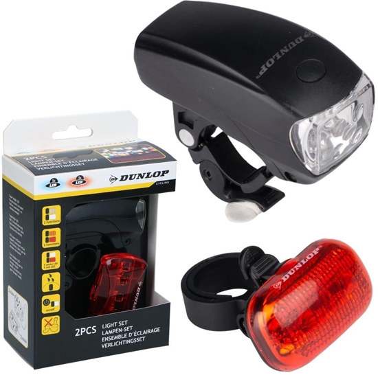 Picture of Latarka Dunlop ZESTAW LAMP ROWEROWYCH LED PRZÓD TY DUNLOP