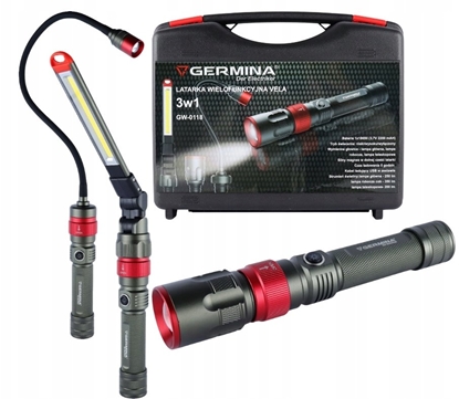 Attēls no Latarka Germina Latarka wielofunkcyjna VELA 3W1 (walizka) GW-0118