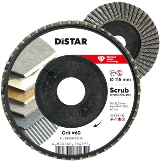 Изображение Lāpstveida slīpēšanas disks DISTAR 89568442116; 115 mm; 22,23 mm; P60