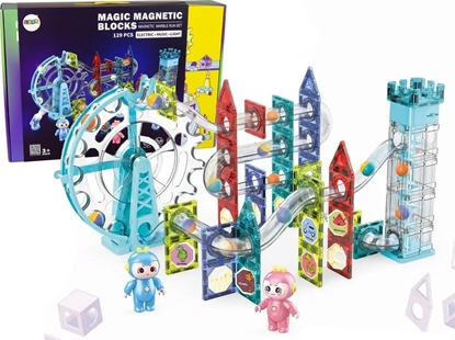 Изображение LeanToys wiecca Zjedalnia Dla Kulek Klocki Magnetyczne Winda Diabelskie Koo 129 Elementów LEAN Toys