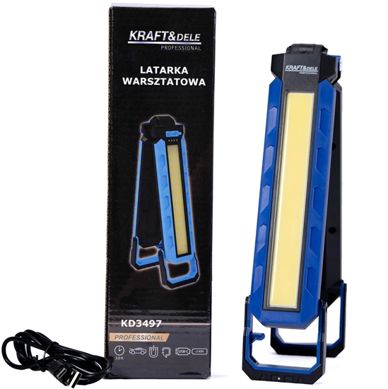Picture of LED darbnīcas akumulatora 4000mAh lukturis 1100 lm | COB 20W | USB-C | magnēts, āķis | KD3497