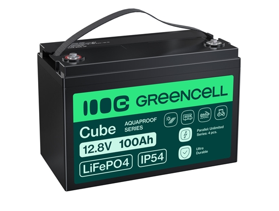 Изображение LiFePO4 100Ah 12.8V 1280Wh Lithium Iron Phosphate Battery for Photovoltaics, Caravan | GreenCell