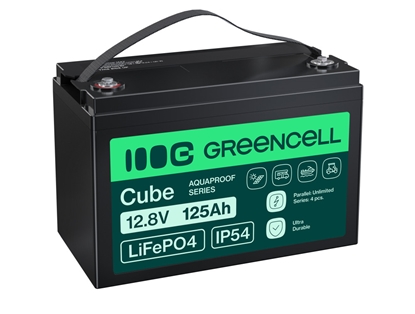 Изображение LiFePO4 akumulators 125Ah 12.8V 1600Wh, litija dzelzs fosfāts, ūdensizturīgs | Green Cell