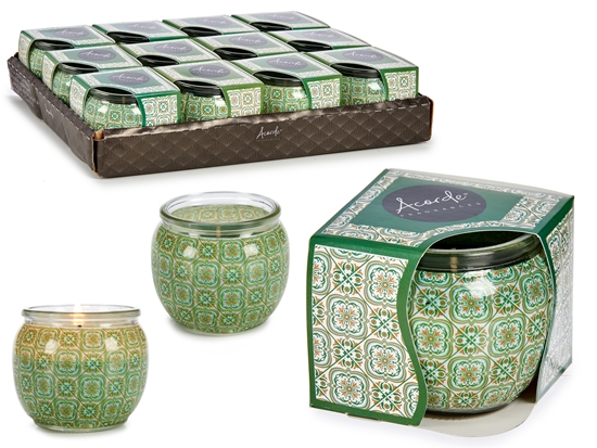 Picture of Lime ginger candle in glass container, 6.3×7.5×7.5 cm, 21164, Acorde