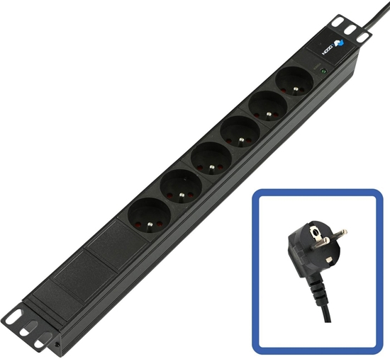 Picture of Listwa zasilajca Lanview Lanview POWER STRIP 19" - 6 WAYS - 1U
