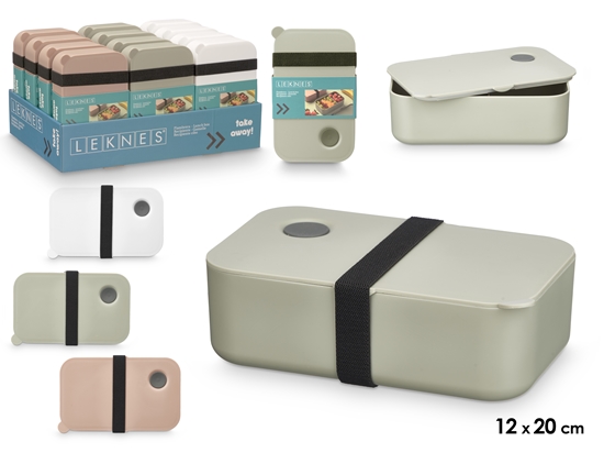 Picture of Lunch box, 3 colours, 6.5×19.5×12 cm, 93467, Leknes