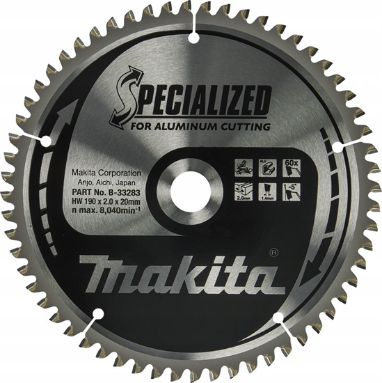 Picture of Makita Pila tarczowa widiowa 190x20 60z SPECJALIZED Makita B-33283