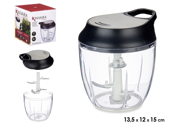 Picture of Manual chopper, steel cover, 5 blades, 15×13.5×12 cm, 86985, Kinvara
