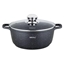 Изображение Marble coated pot with lid Ø26x12 cm, 5.6L black Kinghoff, KH 1596