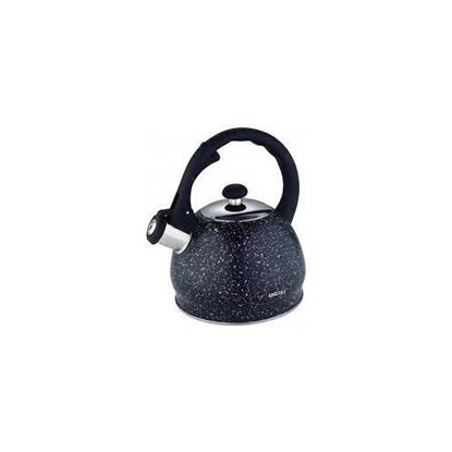Picture of Metal black marble kettle, with whistle and black handle, 2l KH 1403 Kinghoff