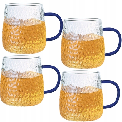 Picture of MG Home SZKLANKI 4 X 350 ML OBIONYCH Z UCHEM NIEBIESKIE