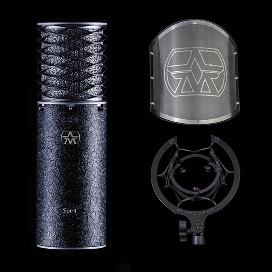Picture of Mikrofon Aston Microphones Aston Microphones Spirit Black Bundle Mikrofon pojemnociowy + pop filtr