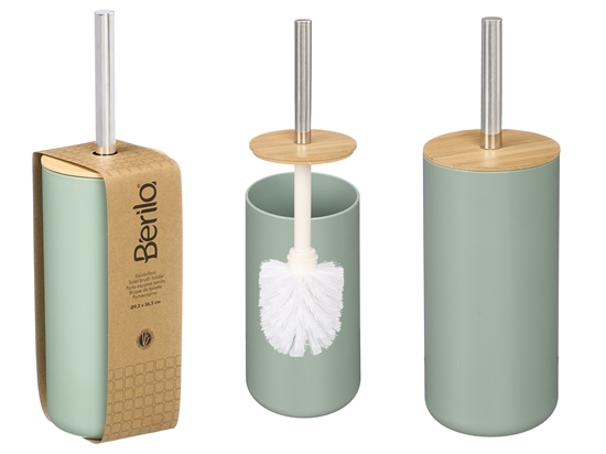 Изображение Mint bamboo plastic toilet brush holder, 36.5×9.2×9.2 cm, 12908, Berilo