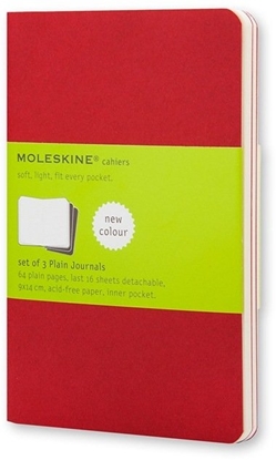 Attēls no Moleskine Zestaw 3 zeszytów MOLESKINE Cahier Journals, L, 13x21cm, gadki, 80 stron, cranberry red
