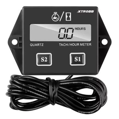 Attēls no Motostundu skaitītājs 2/4 taktu dzinējiem, 9999.9 h, 0.1 h precizitāte, IP68, 85°C | 75x45x20 mm