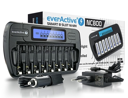 Attēls no NC-1000 PLUS viedais lādētājs Ni-MH (AA, AAA), ietilpības mērīšana, atjaunošana, 12V/220V