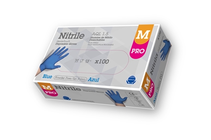 Attēls no Nitrila cimdi bez pūdera, "Professional", 24cm, zili, (M), (100gab)