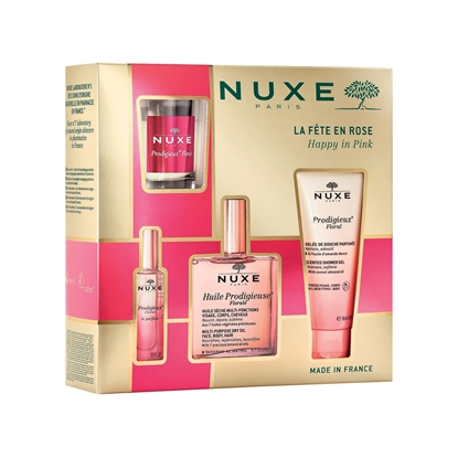 Picture of Nuxe Happy In Pink Set 100 ml + 100 ml + 15 ml + 70 g