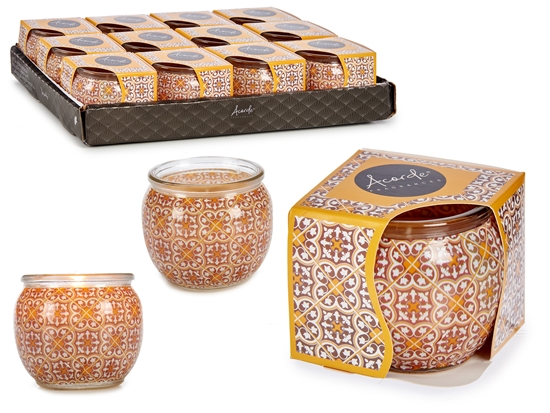 Picture of Oriental tea candle in glass container, 6.3×7.5×7.5 cm, 21162, Acorde