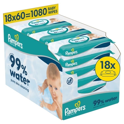 Attēls no Pampers Aqua mitrās salvetes zīdaiņiem, 18 iepak., 1080 gab.