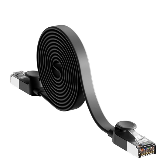 Picture of Patch cable RJ45 CAT6 Gigabit Flat Cable 1m Black
