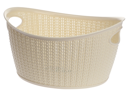 Изображение Plastic Basket with Knit Design, 9 L, 22814, Cream, 35 x 28.5 x 18.5, ALSEA
