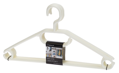 Изображение Plastic Hanger with Rotary Hook, 5 pcs/set, 0606 1, 41 x 22 x 3, GALICJA