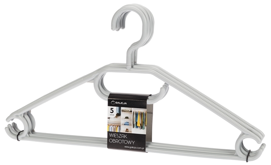 Изображение Plastic Hanger with Rotary Hook, 5 pcs/set, 0606 4, 41 x 22 x 3, GALICJA