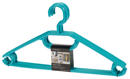 Изображение Plastic Hanger with Rotary Hook, 5 pcs/set, 0606 5, 41 x 22 x 3, GALICJA