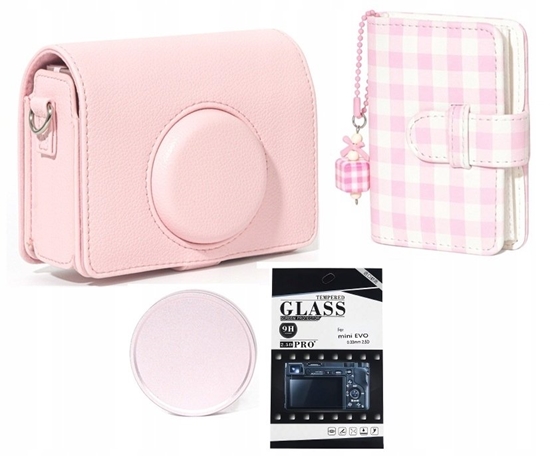 Изображение Pokrowiec LoveInstant Zestaw 4w1 Futera Etui Osona Lcd Album Dekielek Do Fuji Instax Mini Evo / Róowy