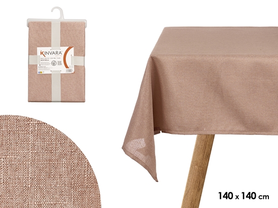 Изображение Polyester tablecloth 140×140 cm, pale pink, 2×35×24 cm, 95072, Kinvara