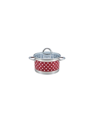 Picture of Pot Rosberg R51210I24, 24*13,5 cm. 6.1L Stainless steel. steel. Red with white  dots