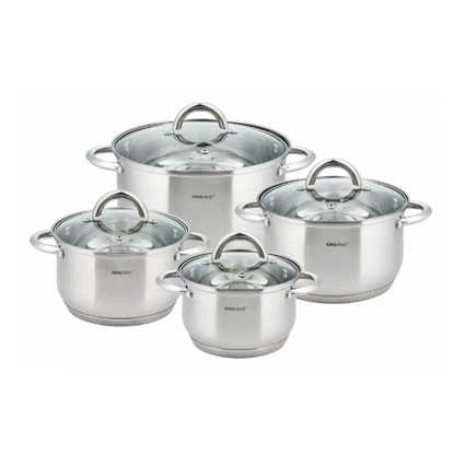 Picture of Pot set 8 pcs., steel, Ø16,18,20,24cm Kinghoff KH 4448