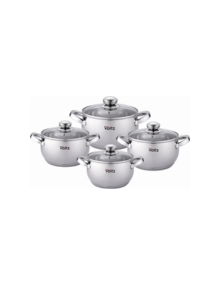 Picture of Pot set Voltz OV51210G8B, 18/20/22/24cm./=2.7/3.7/5.1/6.5l., Stainless steel