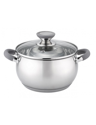 Изображение Pot Voltz OV51210N22, 22cm/4.6 l., Gray handles, Stainless steel