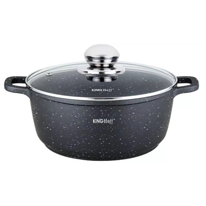 Picture of Pot with marble coating, Ø22x9.9 cm 3.3l black Kinghoff, KH 1594