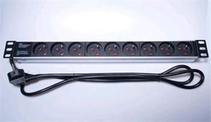 Picture of PremiumCord do 19" rack 1U, 9x230V, 2m kabel