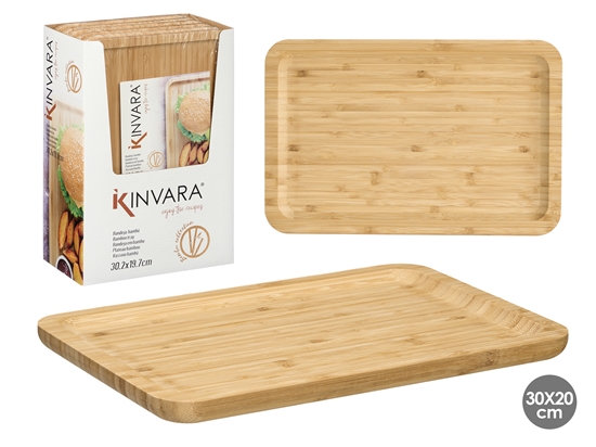 Изображение Rectangular bamboo cutting board, 1.7×30×20 cm, 11638, Kinvara