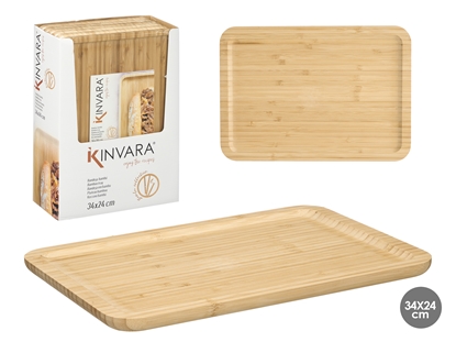 Изображение Rectangular bamboo cutting board, 1×34×24 cm, 11637, Kinvara