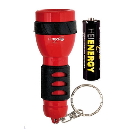 Picture of Red flashlight with 1 LED, length 8 cm, 4003556, Heitech
