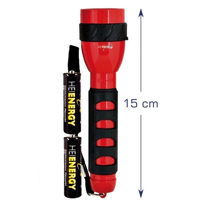 Picture of Red flashlight with 5 LEDs, length 15 cm, 4003557, Heitech