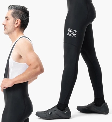 Attēls no RockBros Spodnie rowerowe z szelkami Rockbros 200021 dugie z wkadk Rozmiar XXL - czarne