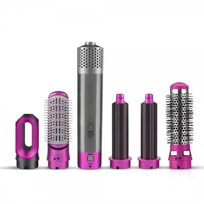 Picture of Rosberg 555R51100W, Hair Maker Set 5 in 1, 1000W, 5 Attachments, Hanging Loop, Purple