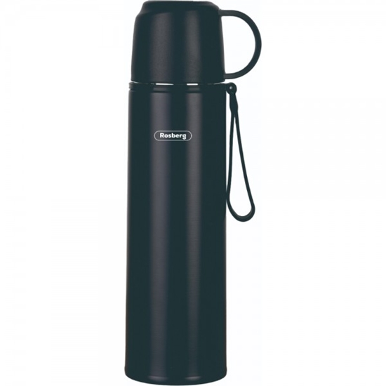 Изображение Rosberg 55R52010FB Stainless Steel Vacuum Flask, 0.5 L, Black. Capacity: 0.5 L